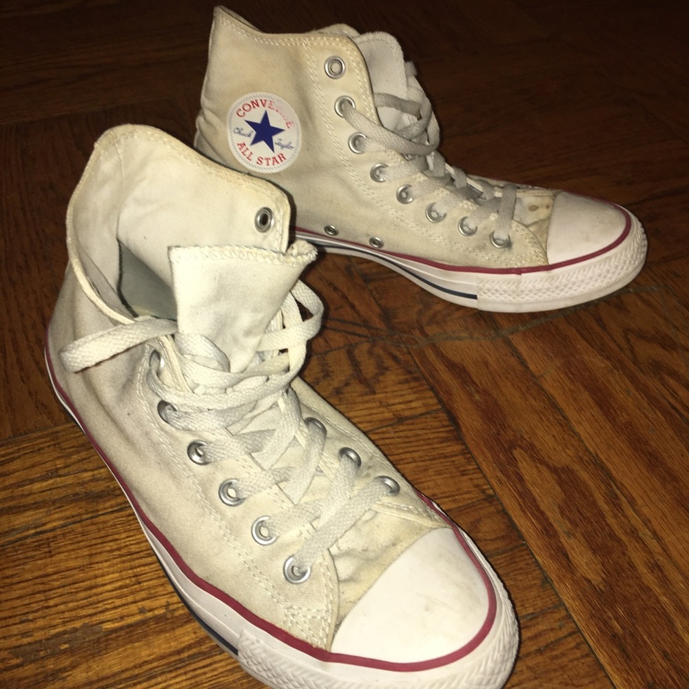 White Converse hi tops